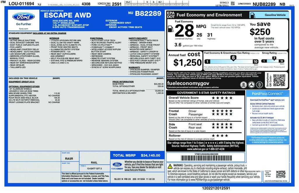2022 Ford Escape SEL