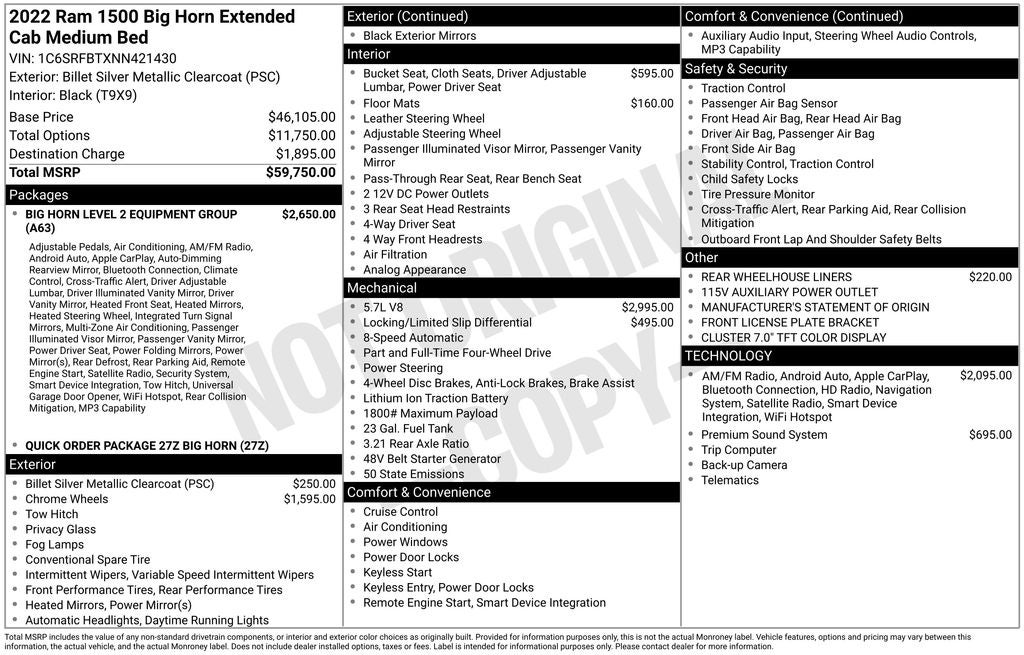 2022 RAM 1500 Big Horn/Lone Star