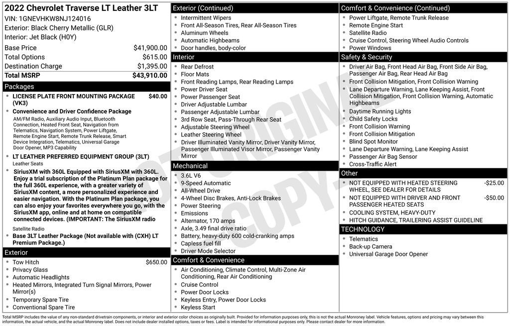 2022 Chevrolet Traverse LT Leather
